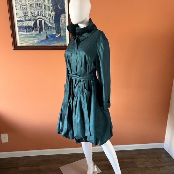 SAMUEL DONG dark jade green belted trench coat - Picture 6 of 12